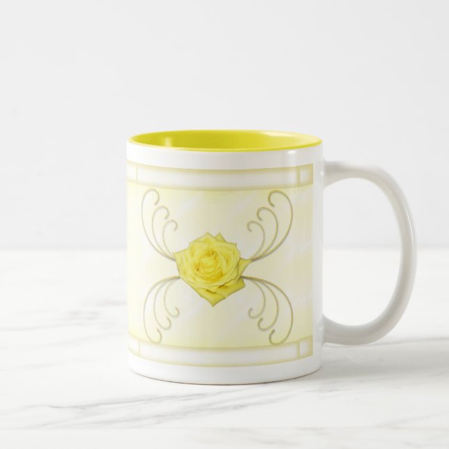 2 Couleurs Tasse de rose jaune (Droit)