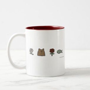 2 Couleurs Tasse de Rose-Ours-Rose-Poisson