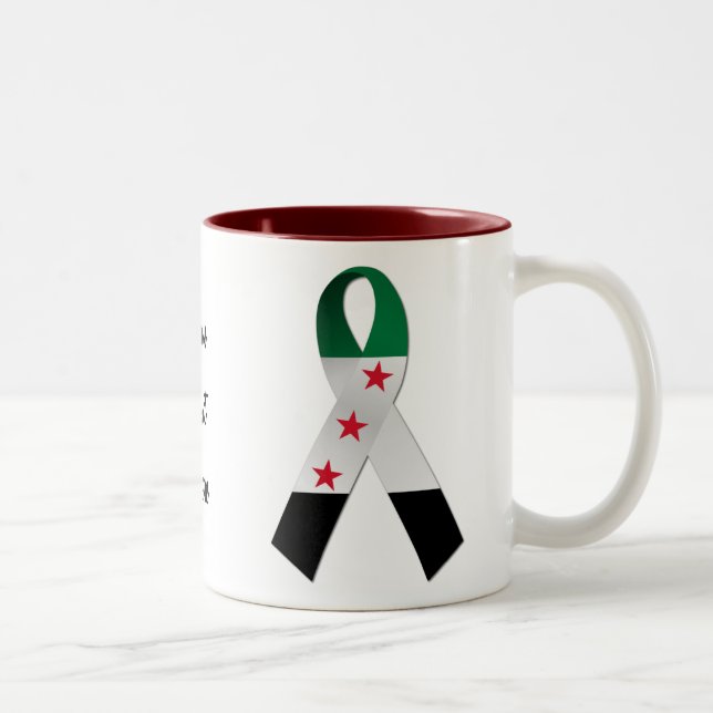 2 Couleurs Tasse de ruban de conscience de drapeau national (Droit)