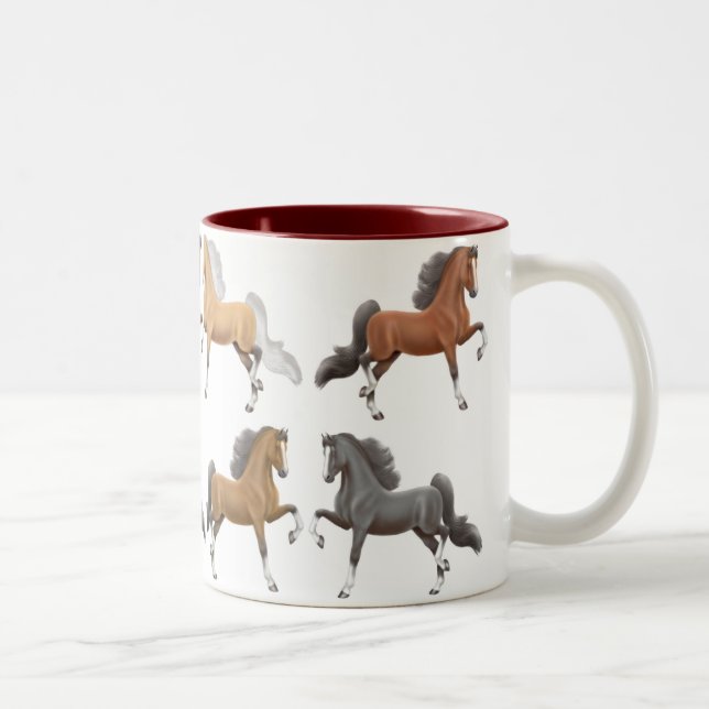 2 Couleurs Tasse de Saddlebreds d'Américain (Droit)