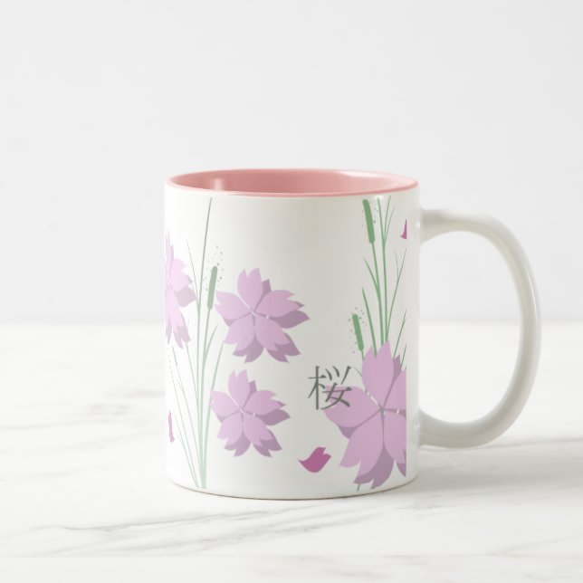 2 Couleurs Tasse de Sakura de Japonais (Droit)