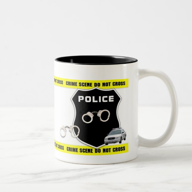 2 Couleurs Tasse de scène du crime de policier (Droit)