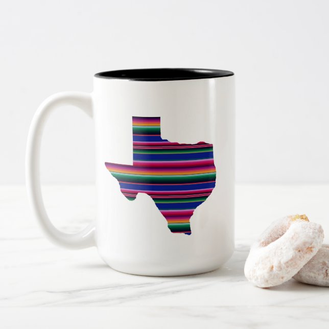 2 Couleurs Tasse de Serape le Texas (Avec donut)