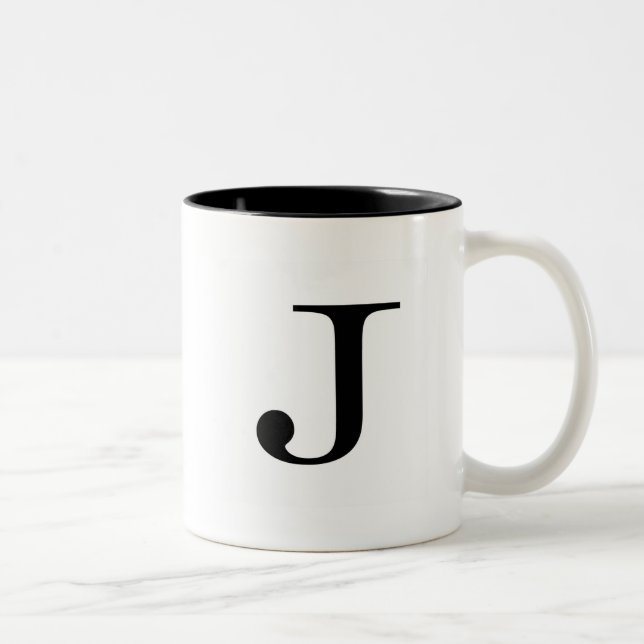 2 Couleurs Tasse de Serif J (Droit)