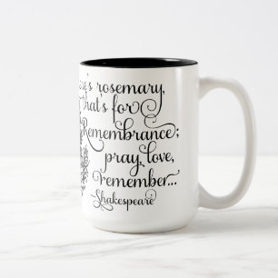 2 Couleurs Tasse de Shakespeare, Rosemary pour le souvenir,
