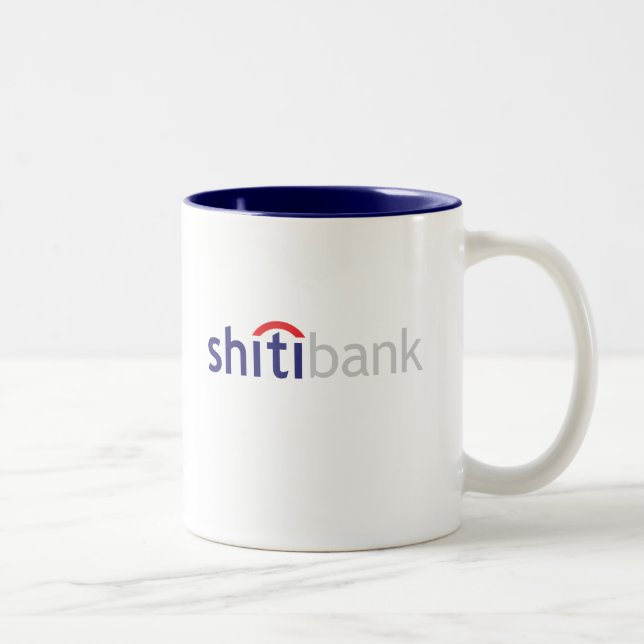 2 Couleurs tasse de shitibank la banque la plus muette au (Droit)