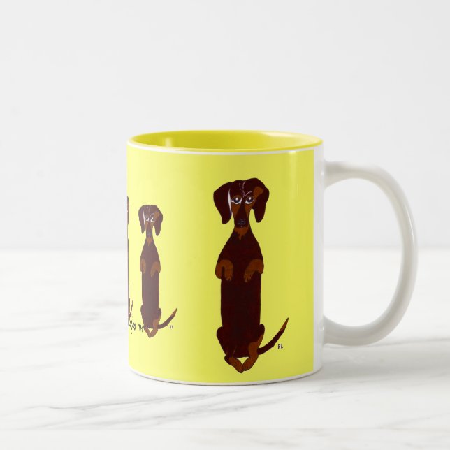 2 Couleurs Tasse de Sidney de teckel (Droit)