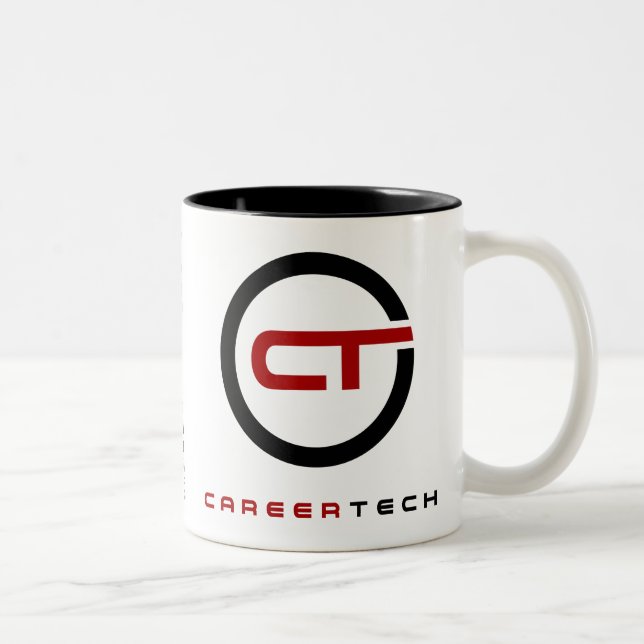 2 Couleurs Tasse de signature d'identité de CareerTech avec (Droit)
