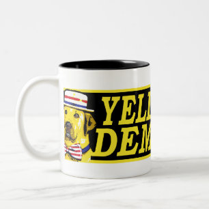 2 Couleurs Tasse de signe de Démocrate de chien jaune