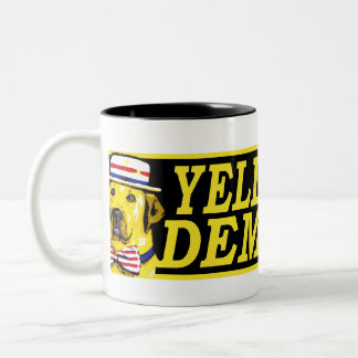 2 Couleurs Tasse de signe de Démocrate de chien jaune