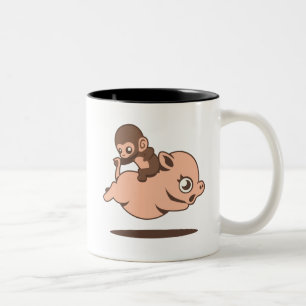 2 Couleurs Tasse de singe de bébé (allant à reculons sur u