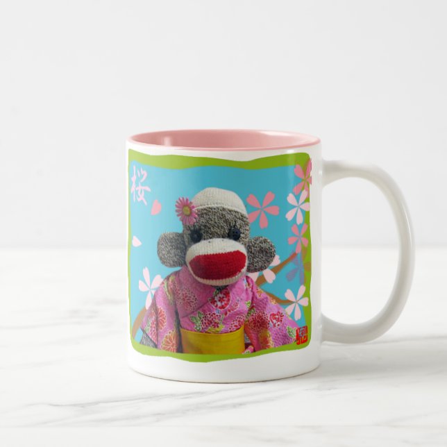 2 Couleurs Tasse de singe de chaussette de Sakura (Droit)