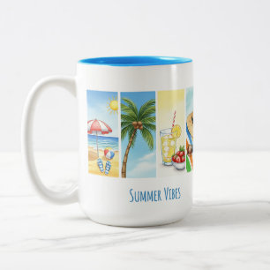 2 Couleurs Tasse de sublimation Rétro Été Plage – Vintage
