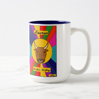 2 Couleurs Tasse de Sun de zodiaque - Taureau
