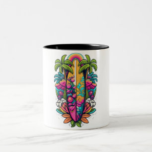 2 Couleurs tasse de surf tropicale