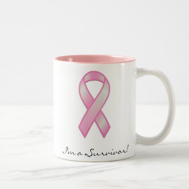 2 Couleurs Tasse de survivant de cancer du sein (Droit)