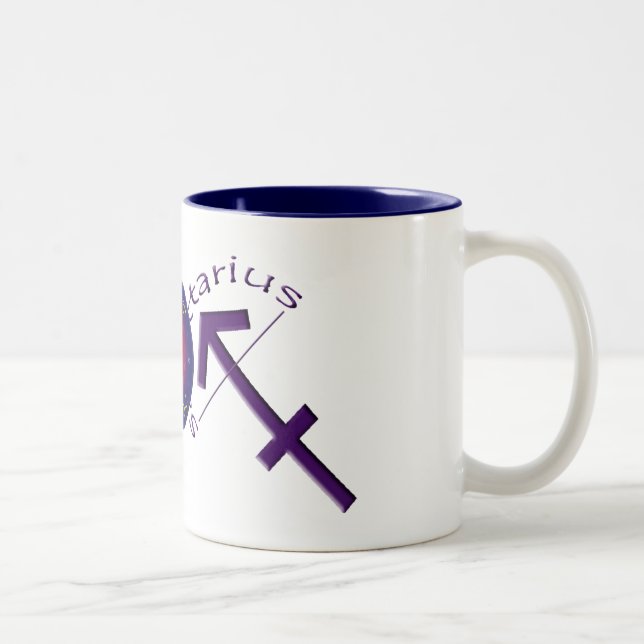 2 Couleurs Tasse de symbole de zodiaque de Sagittaire (Droit)