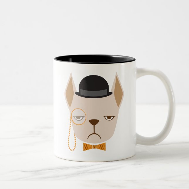 2 Couleurs Tasse de tasse de moyen de bouledogue français (Droit)