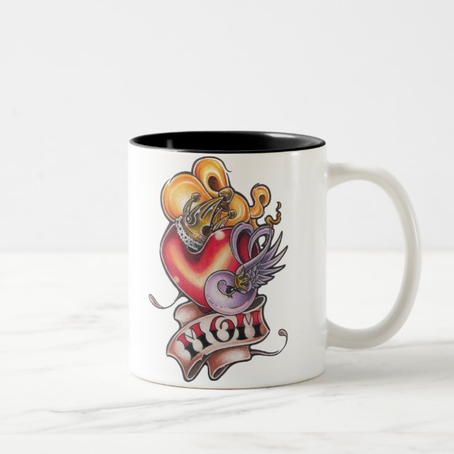 2 Couleurs Tasse de tatouage de maman (Droit)