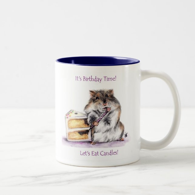 2 Couleurs Tasse de temps d'anniversaire (hamster) (Droit)
