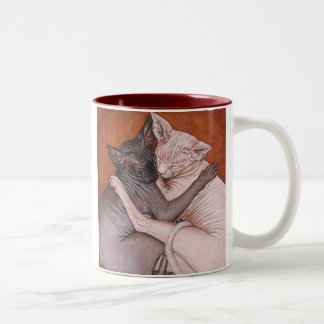 2 Couleurs Tasse de temps de petit somme de chats de chat de