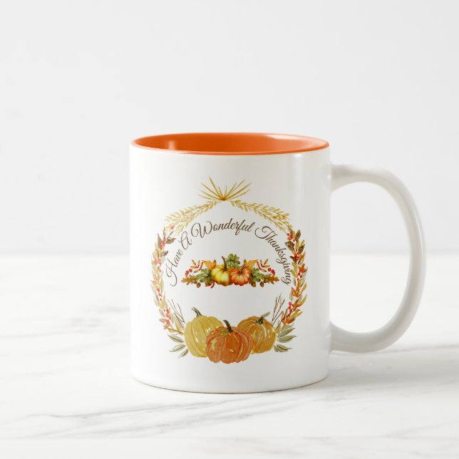 2 Couleurs Tasse de Thanksgiving (Droit)