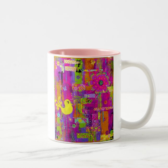 2 Couleurs Tasse de ton de flower power deux (Droit)