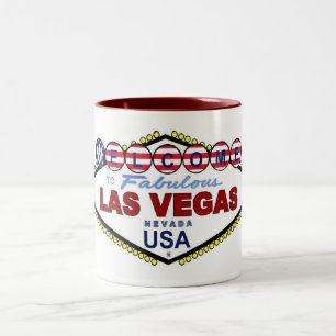 2 Couleurs Tasse de ton de Las Vegas deux de drapeau des