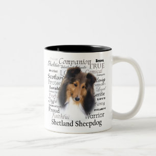 2 Couleurs Tasse de traits de Sheltie