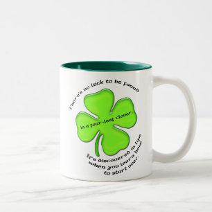 2 Couleurs Tasse de trèfle de Quatre-Feuille