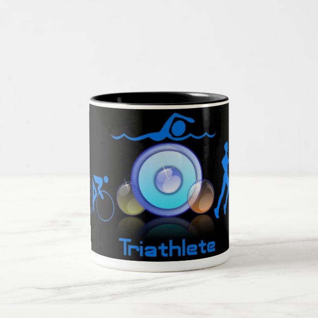 2 COULEURS TASSE DE TRIATHLETE (Centre)