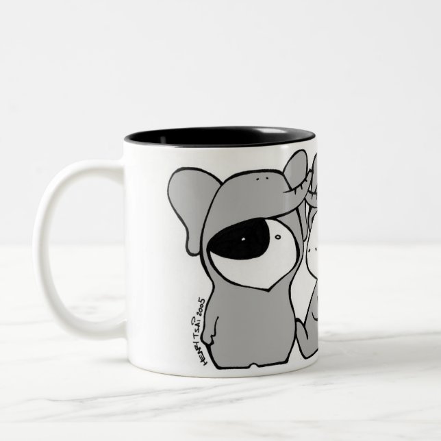 2 Couleurs Tasse de trois "éléphants" (Gauche)