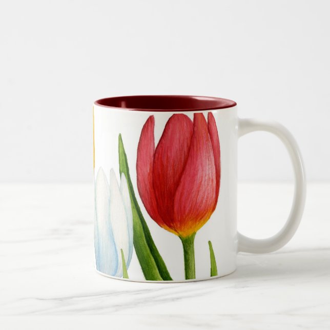2 Couleurs Tasse de tulipes de ressort (Droit)