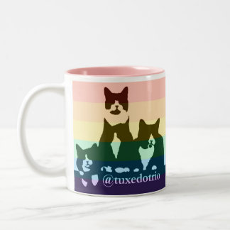 2 Couleurs Tasse de TuxedoTrio d'arc-en-ciel