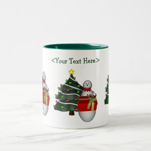 2 Couleurs Tasse de vacances de Noël personnalisée par arbr
