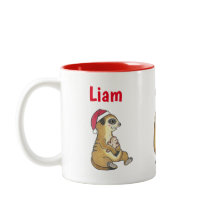 Tasse de vacances de Noël pour suricates mignonne