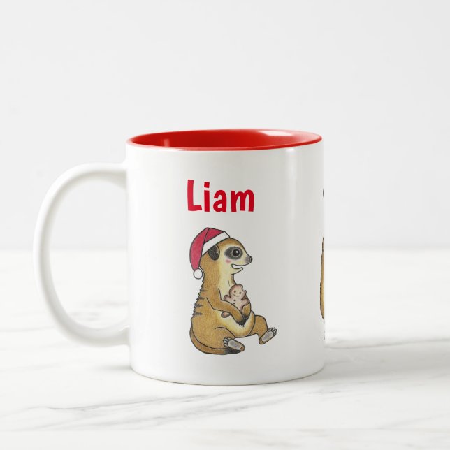 2 Couleurs Tasse de vacances de Noël pour suricates mignonne  (Gauche)