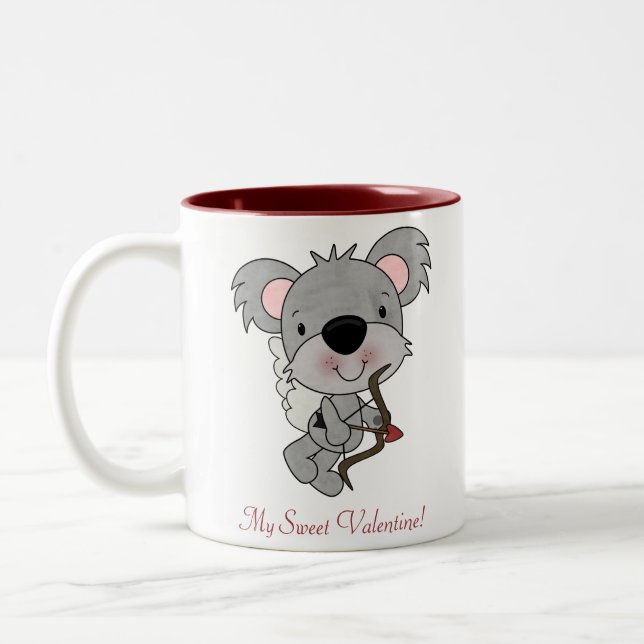 2 Couleurs Tasse de Valentine de koala de cupidon (Gauche)