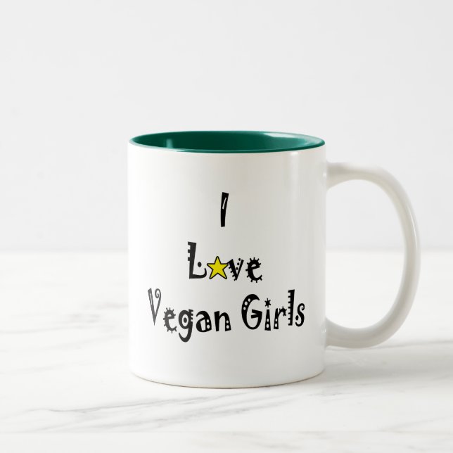 2 Couleurs Tasse de végétaliens d'amour (Droit)