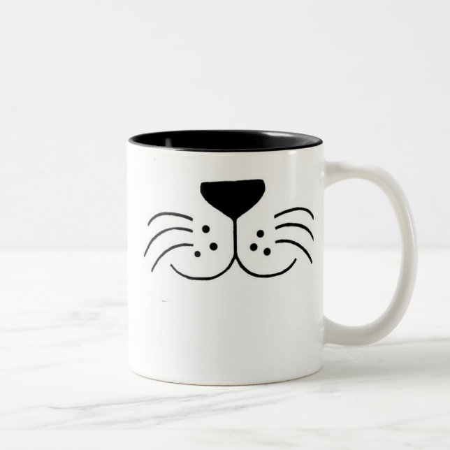 2 Couleurs Tasse de visage de chat (Droit)