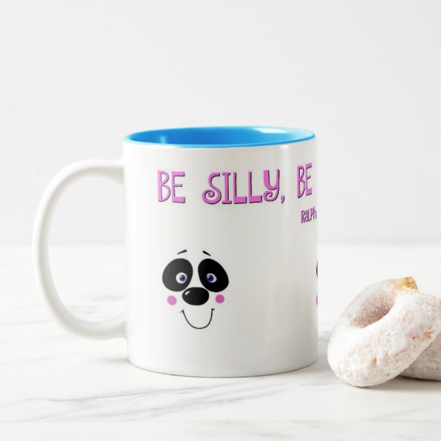 2 Couleurs Tasse de visages de panda avec la citation (Avec donut)