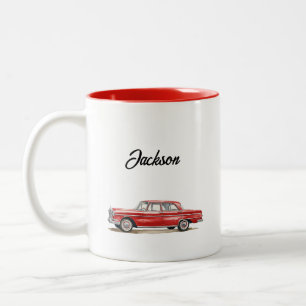 2 Couleurs Tasse de voiture rouge personnalisée