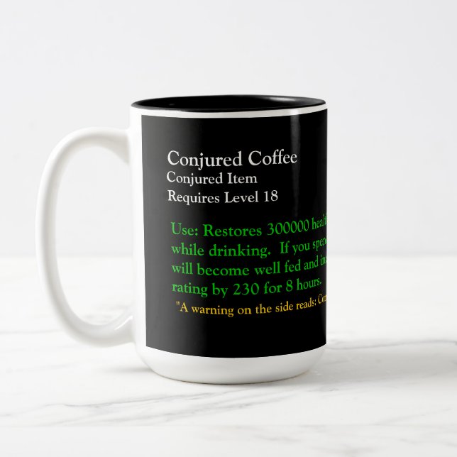 2 Couleurs Tasse de Warcraft - café de Conjoured - MISE À (Gauche)