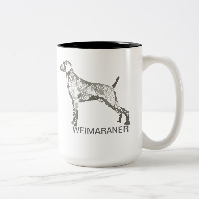 2 Couleurs Tasse de Weimaraner (Droit)