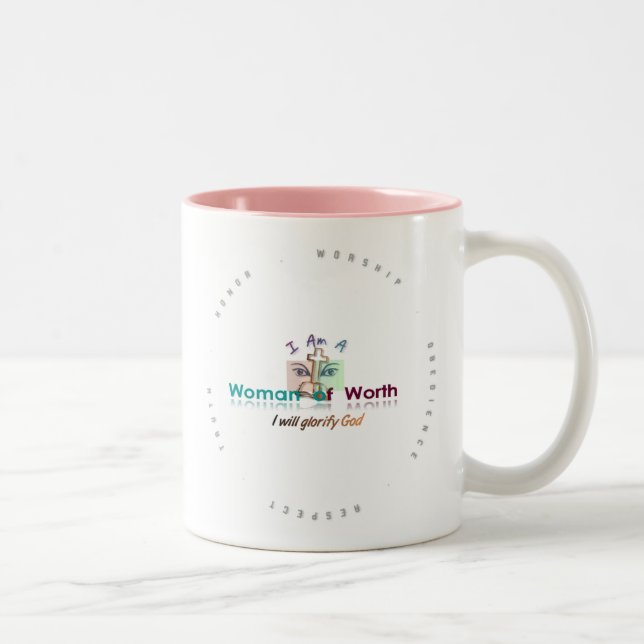 2 Couleurs Tasse de wow (rose) (Droit)