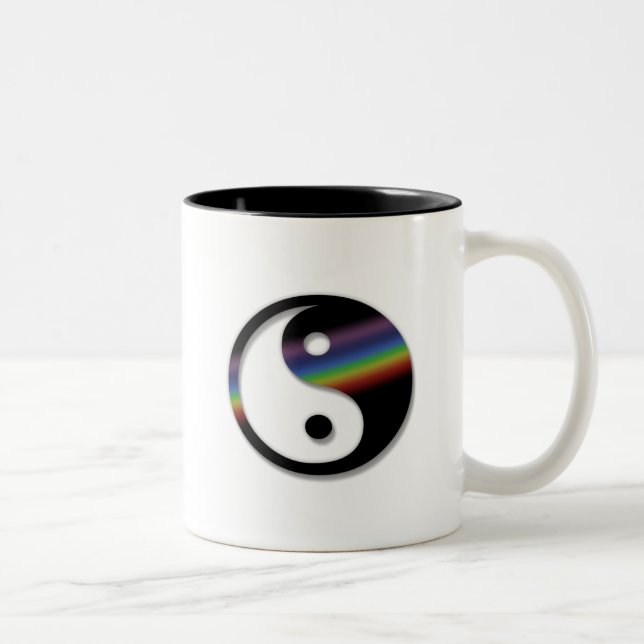 2 Couleurs Tasse de Yin Yang d'arc-en-ciel (Droit)