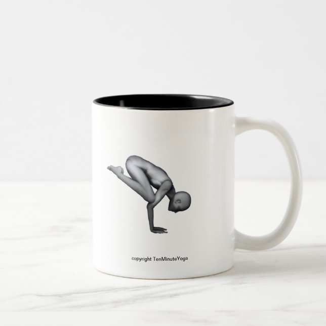 2 Couleurs Tasse de yoga - pose de grue (corneille) (Droit)