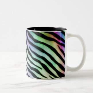 2 Couleurs tasse de zèbre d'arc-en-ciel