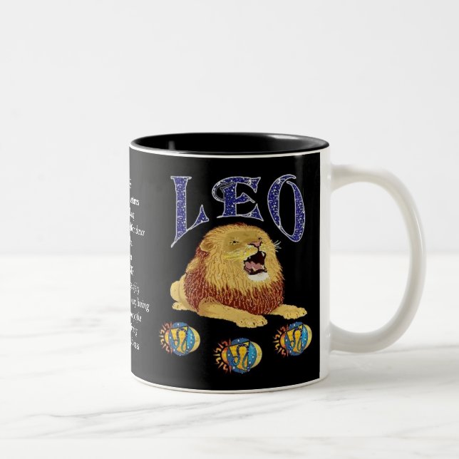 2 Couleurs Tasse de zodiaque de signe de naissance de Lion (Droit)