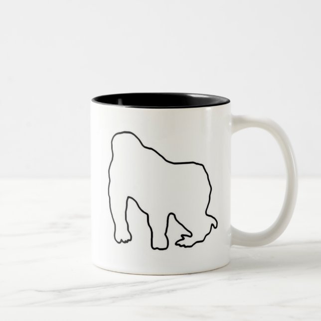2 Couleurs Tasse de Zoe de gorille - contour de gorille (Droit)